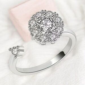 1 CT Moissanite Anxiety Ring for Stress Relief Over S925 W/GRA Certificate